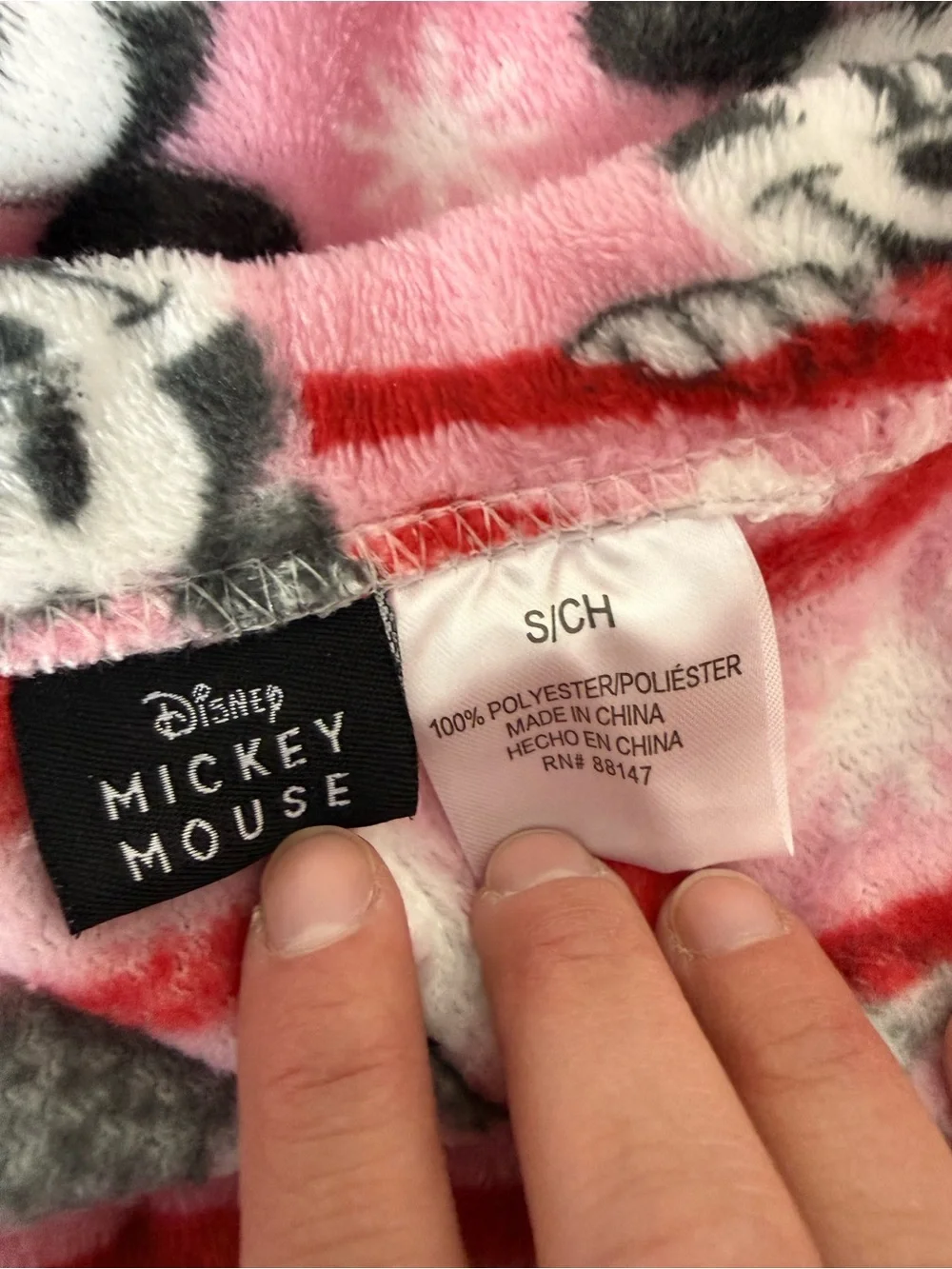 Disney Mickey Mouse Pink Fleece Holiday Pajama Pants Size Small - Picture 4 of 4
